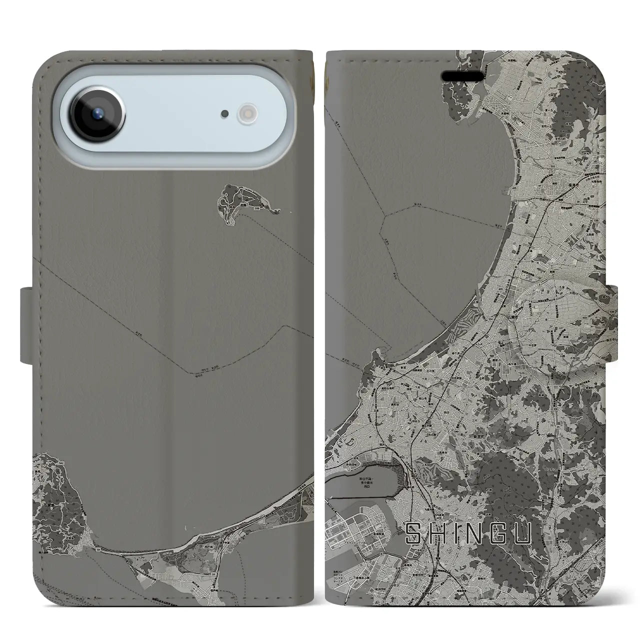 【新宮（福岡県）】地図柄iPhoneケース（手帳タイプ）