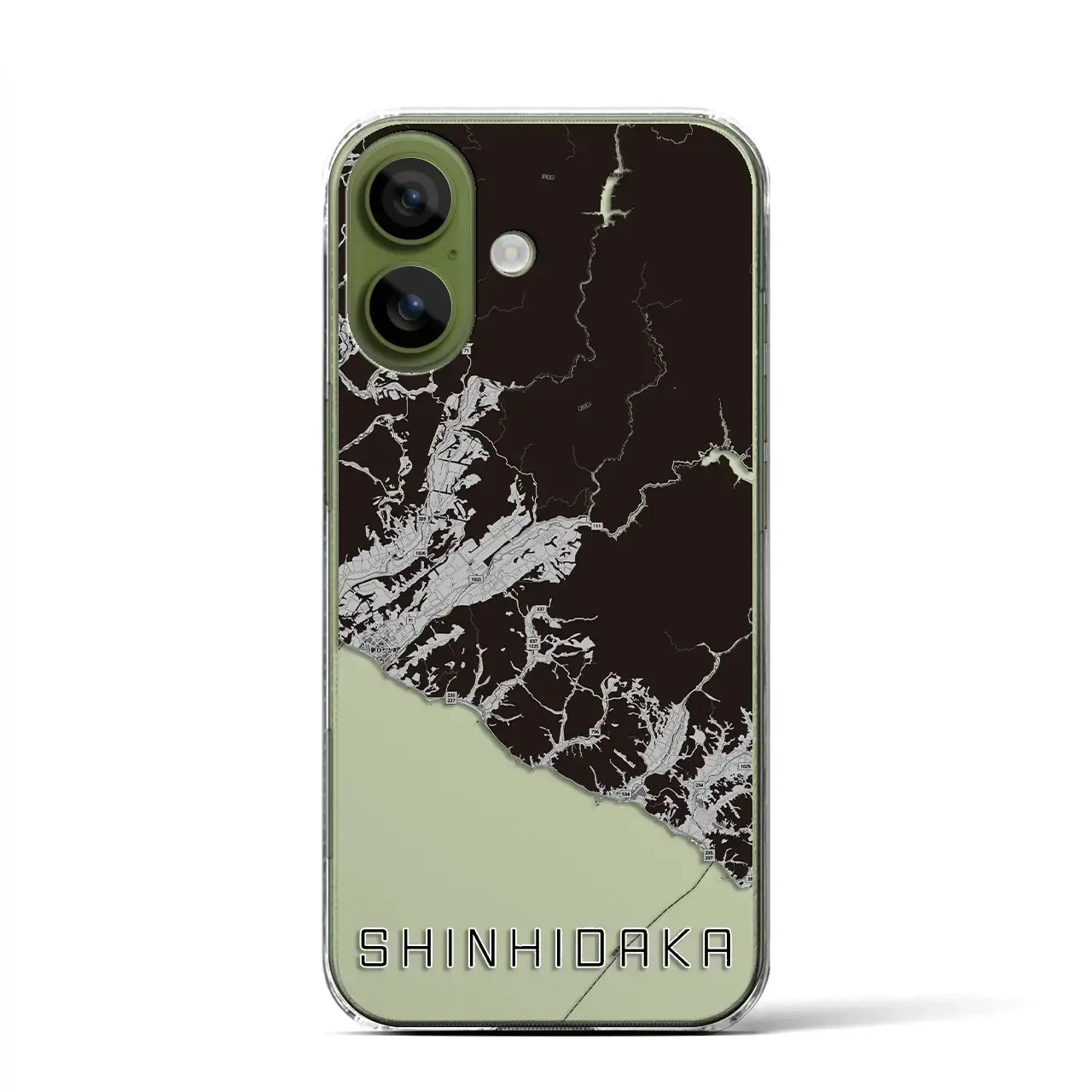 【新ひだか（北海道）】地図柄iPhoneケース（クリアタイプ）