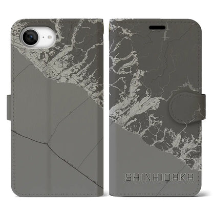 【新ひだか（北海道）】地図柄iPhoneケース（手帳タイプ）