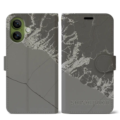 【新ひだか（北海道）】地図柄iPhoneケース（手帳タイプ）