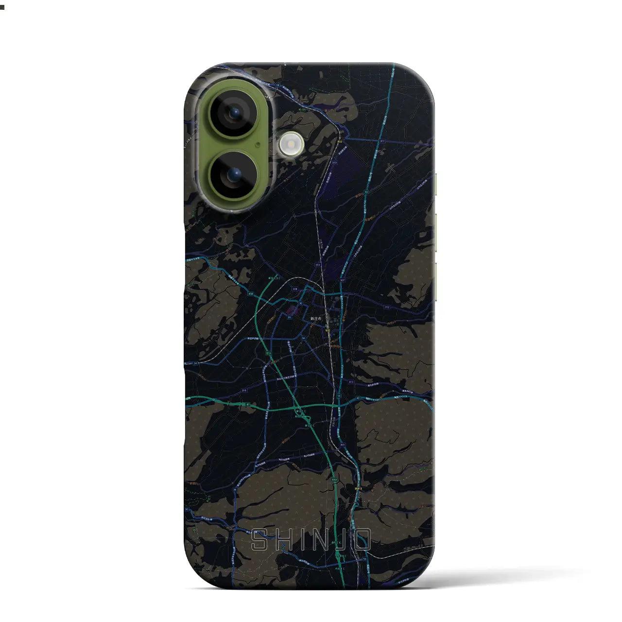 【新庄（山形県）】地図柄iPhoneケース（バックカバータイプ）