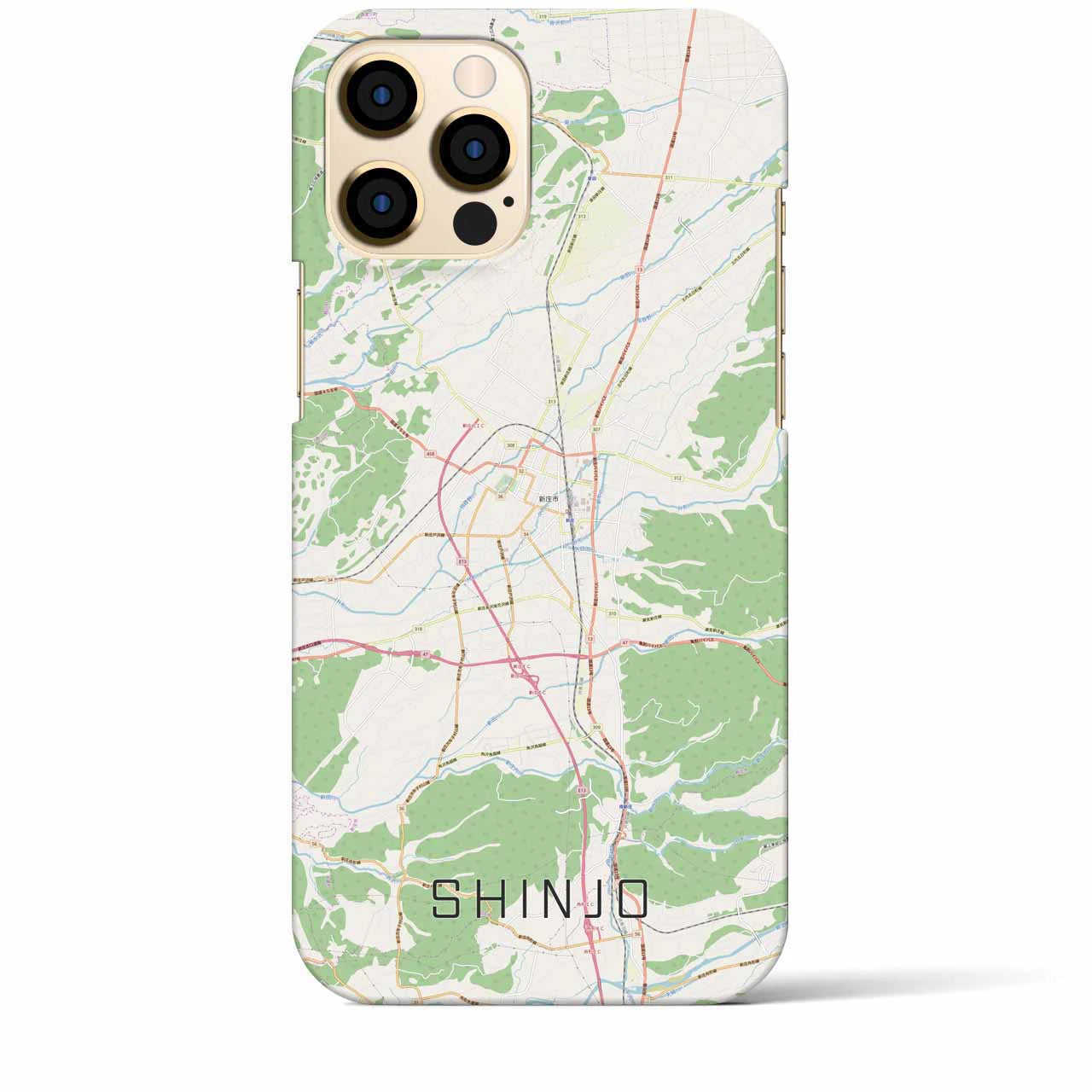 【新庄（山形県）】地図柄iPhoneケース（バックカバータイプ）