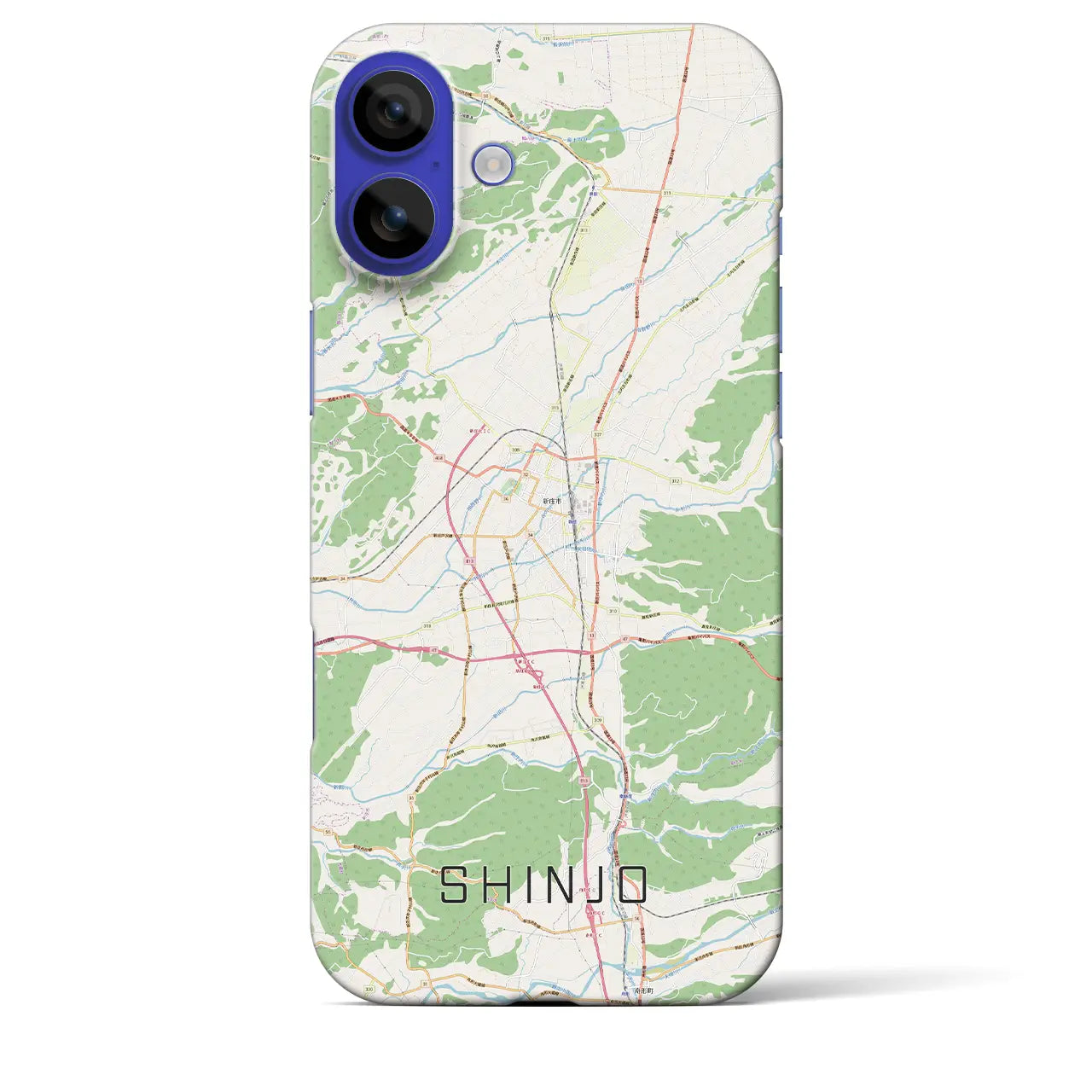 【新庄（山形県）】地図柄iPhoneケース（バックカバータイプ）ナチュラル・iPhone 16 Pro Max 用