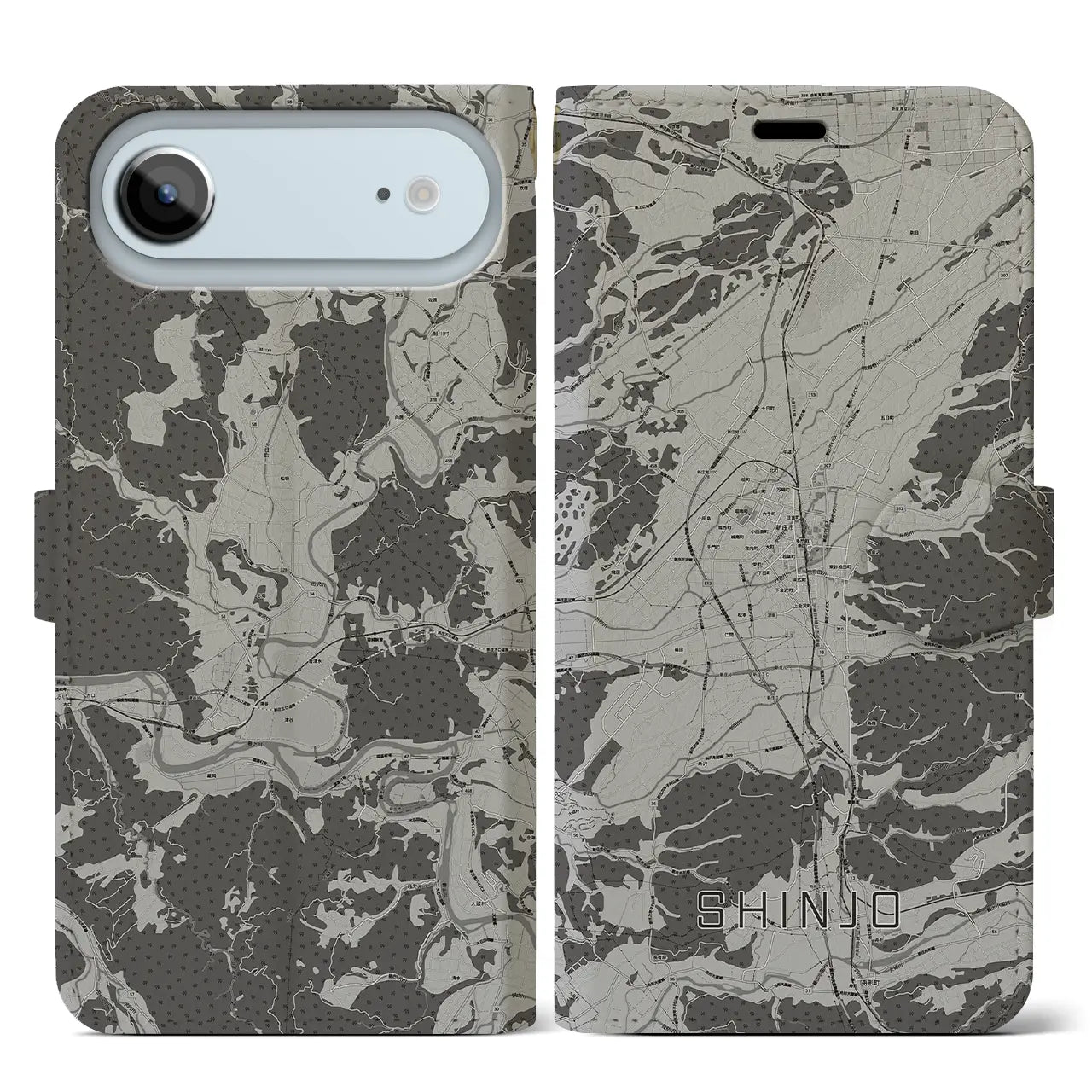 【新庄（山形県）】地図柄iPhoneケース（手帳タイプ）