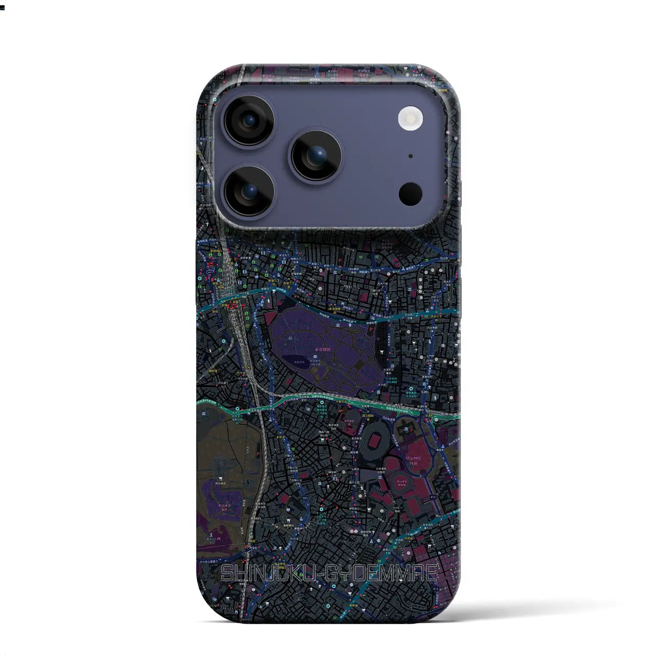 【新宿御苑前（東京都）】地図柄iPhoneケース（バックカバータイプ）