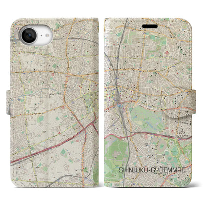 【新宿御苑前（東京都）】地図柄iPhoneケース（手帳タイプ）