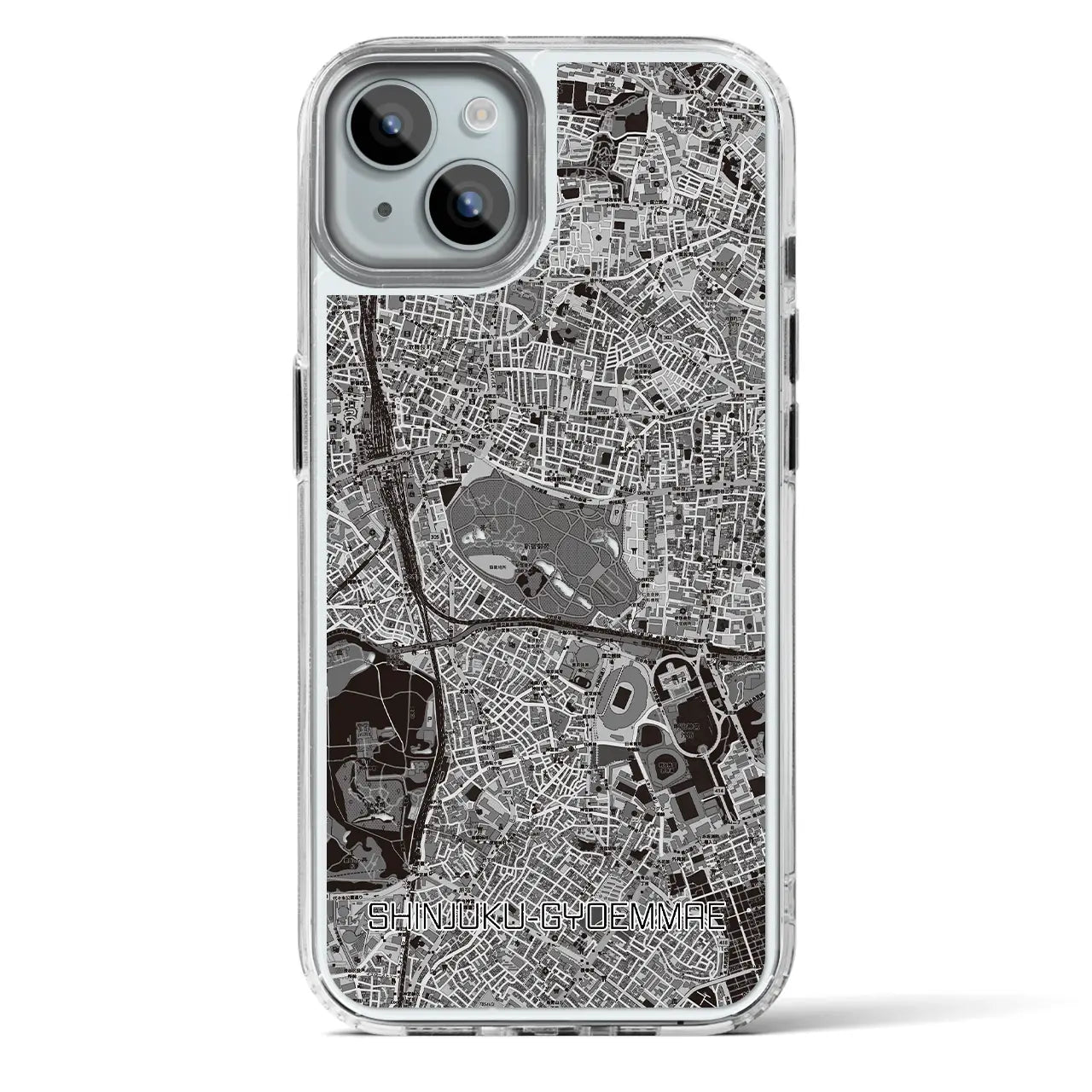 【新宿御苑前（東京都）】地図柄iPhoneケース（MagSafeタイプ）