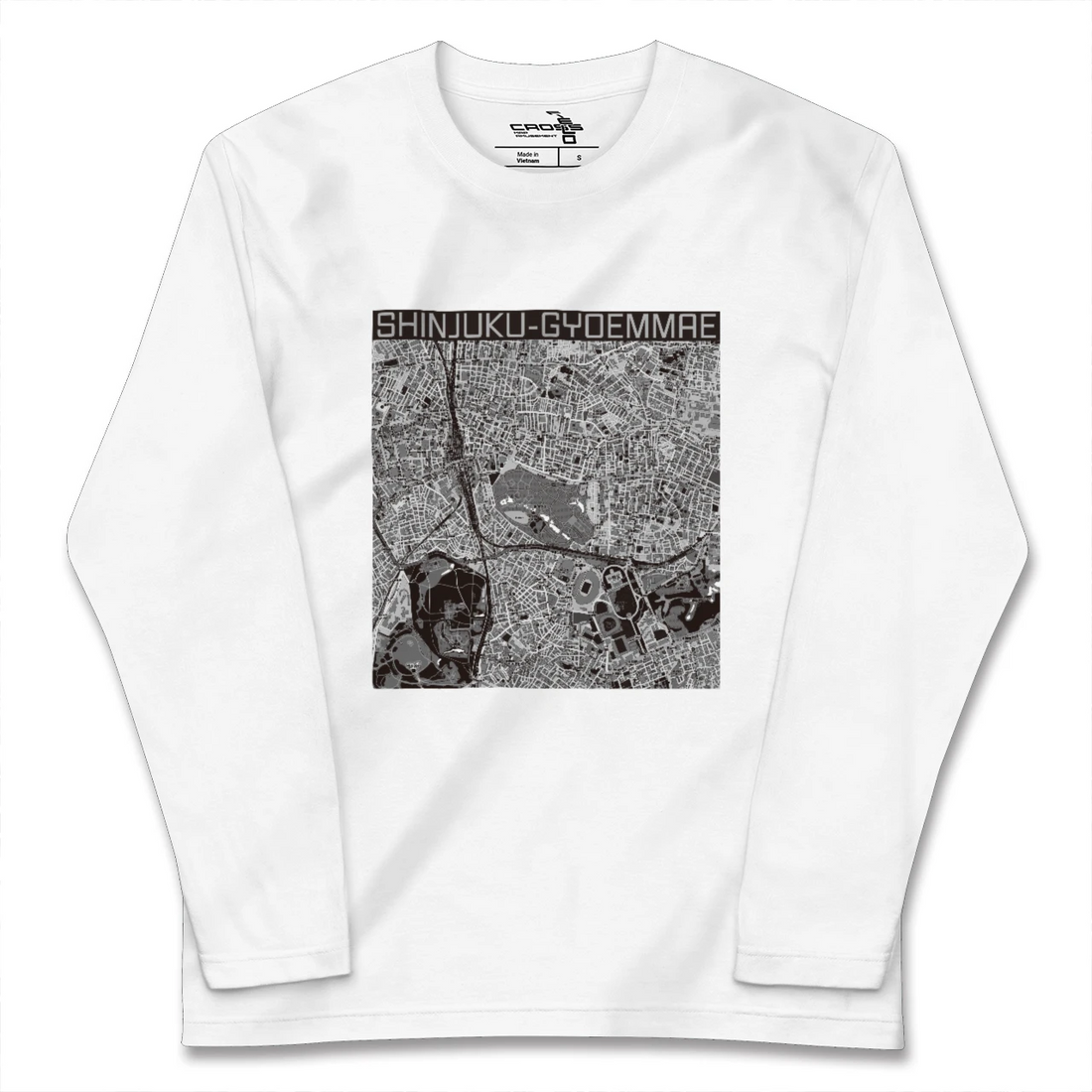 【新宿御苑前(東京都)】地図柄ロングスリーブTシャツ