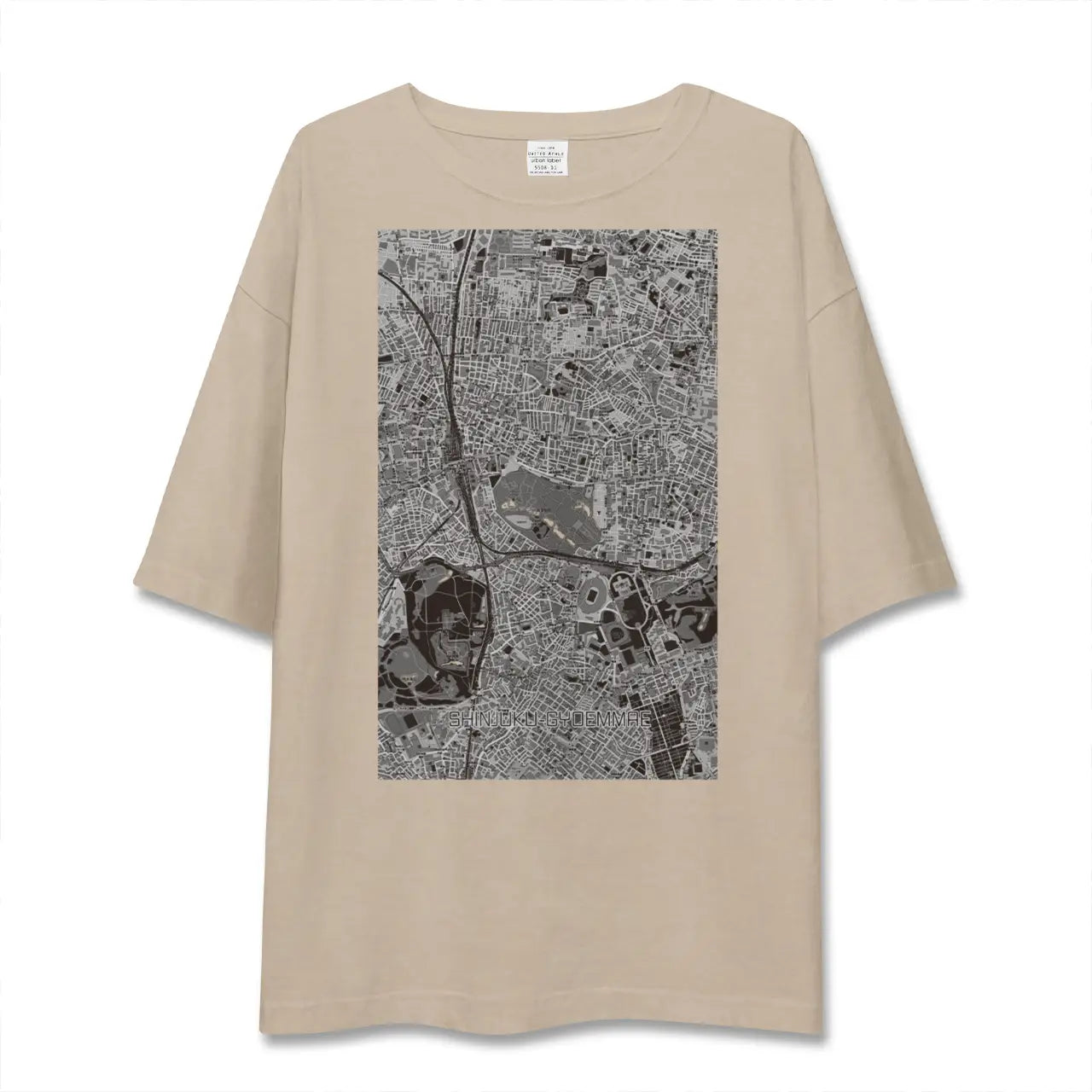 【新宿御苑前（東京都）】地図柄ビッグシルエットTシャツ
