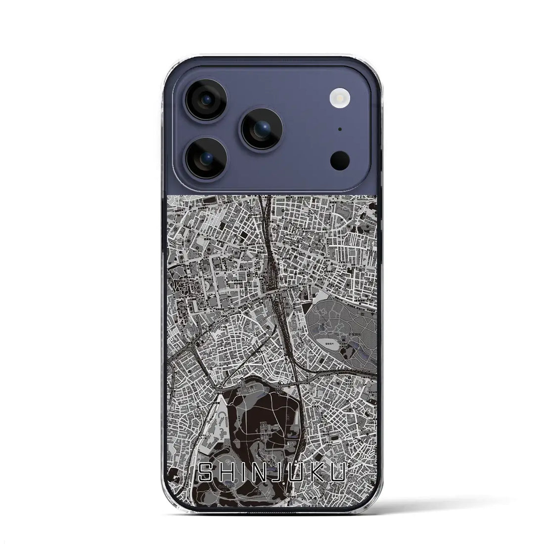 【新宿（東京都）】地図柄iPhoneケース（クリアタイプ）モノトーン・iPhone 17 Pro Max 用