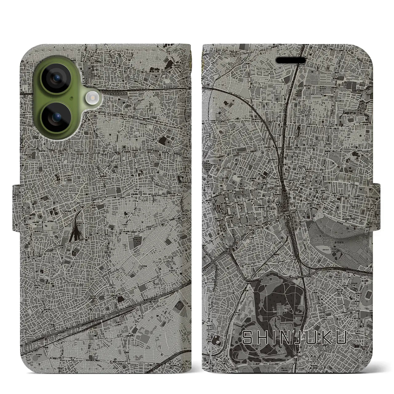 【新宿（東京都）】地図柄iPhoneケース（手帳タイプ）