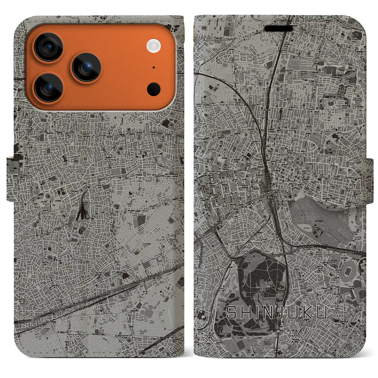 【新宿（東京都）】地図柄iPhoneケース（手帳タイプ）