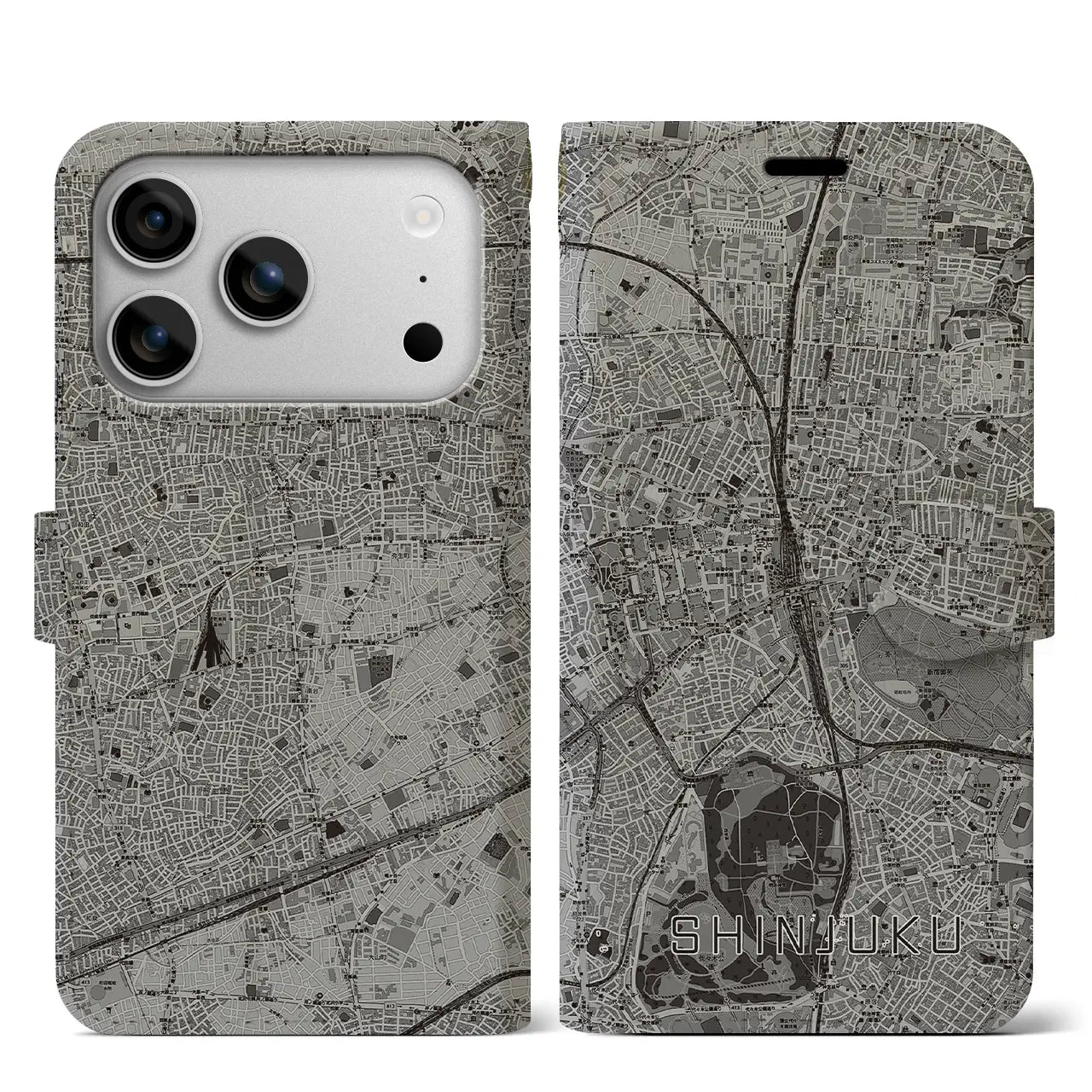 【新宿（東京都）】地図柄iPhoneケース（手帳タイプ）