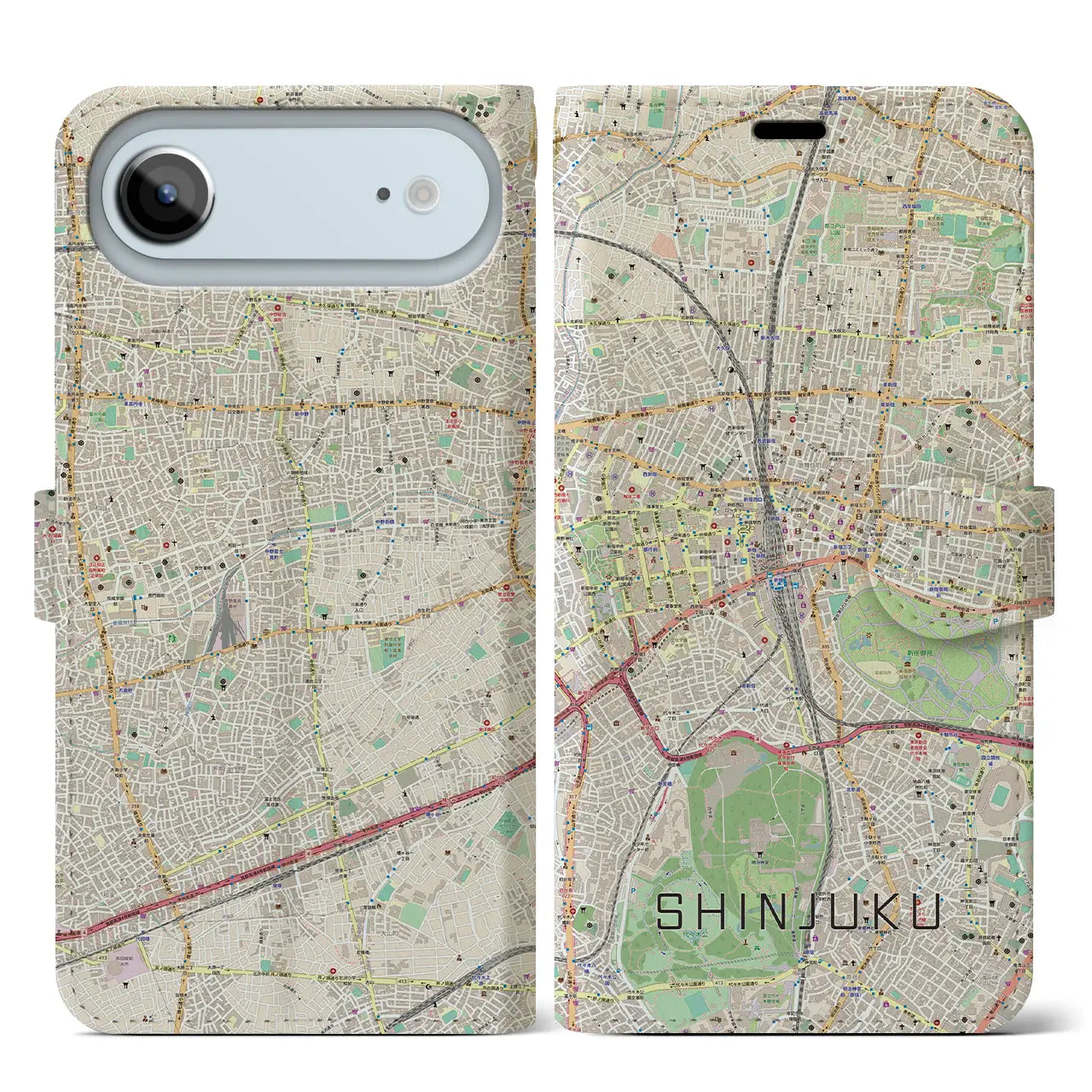 【新宿（東京都）】地図柄iPhoneケース（手帳タイプ）
