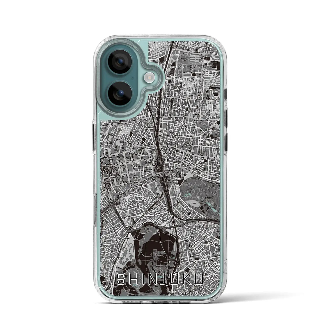 【新宿（東京都）】地図柄iPhoneケース（MagSafeタイプ）モノトーン・iPhone 16 Pro 用