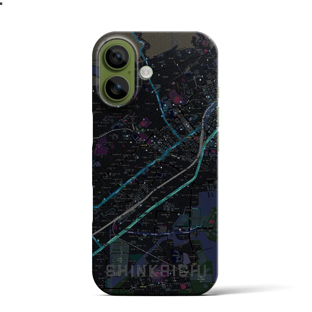 【新開地（兵庫県）】地図柄iPhoneケース（バックカバータイプ）