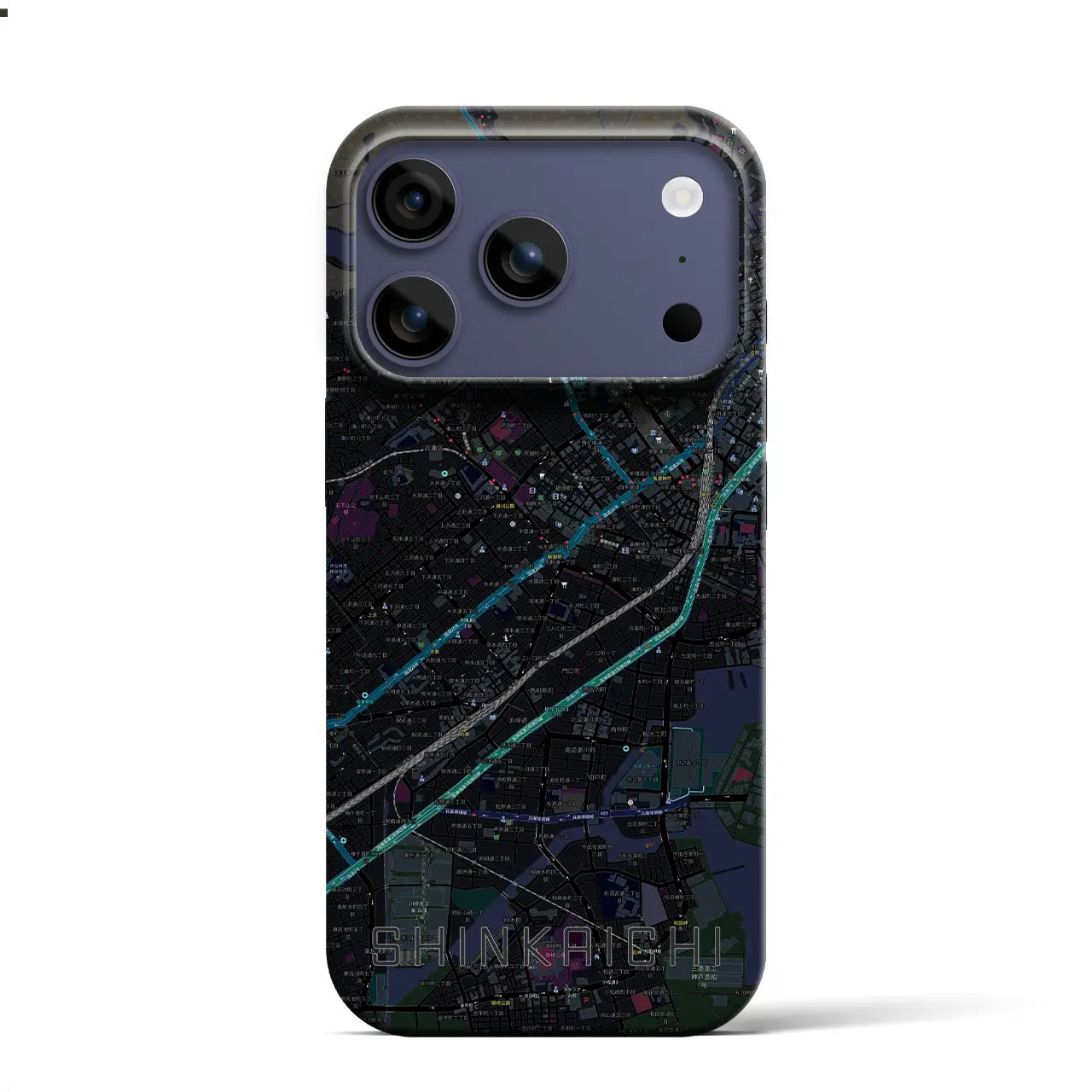 【新開地（兵庫県）】地図柄iPhoneケース（バックカバータイプ）