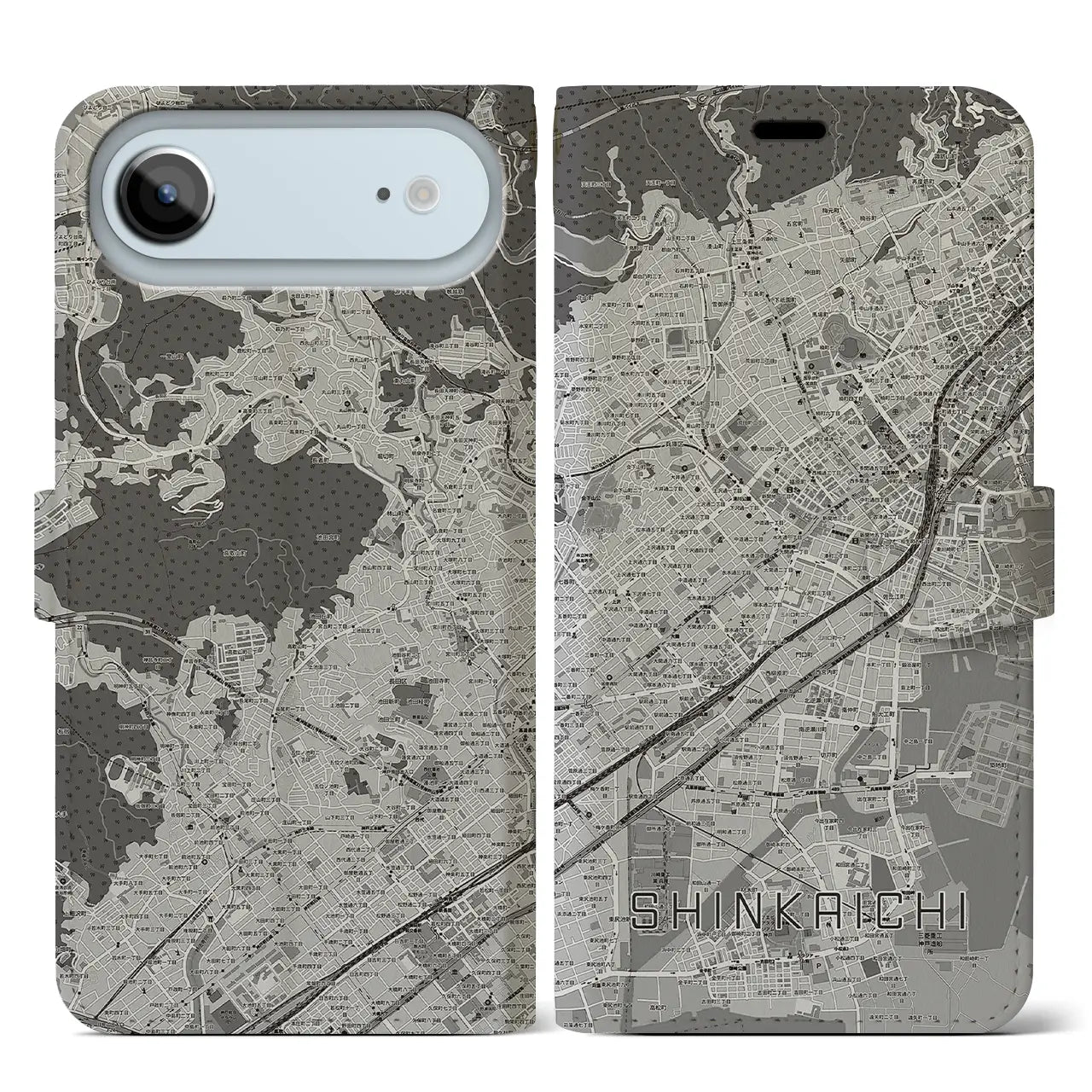 【新開地（兵庫県）】地図柄iPhoneケース（手帳タイプ）