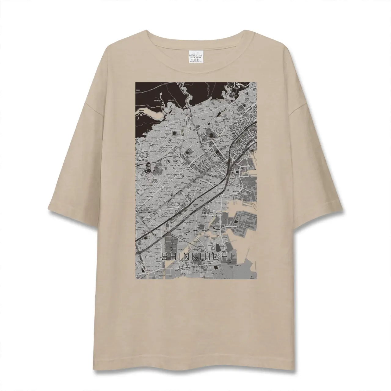 【新開地（兵庫県）】地図柄ビッグシルエットTシャツ