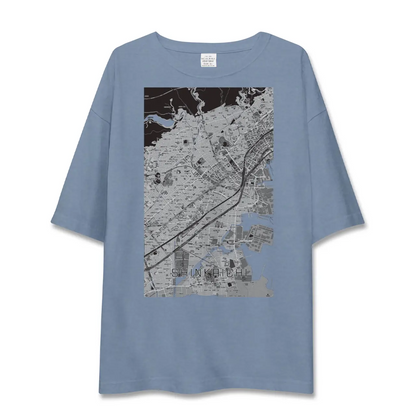 【新開地（兵庫県）】地図柄ビッグシルエットTシャツ