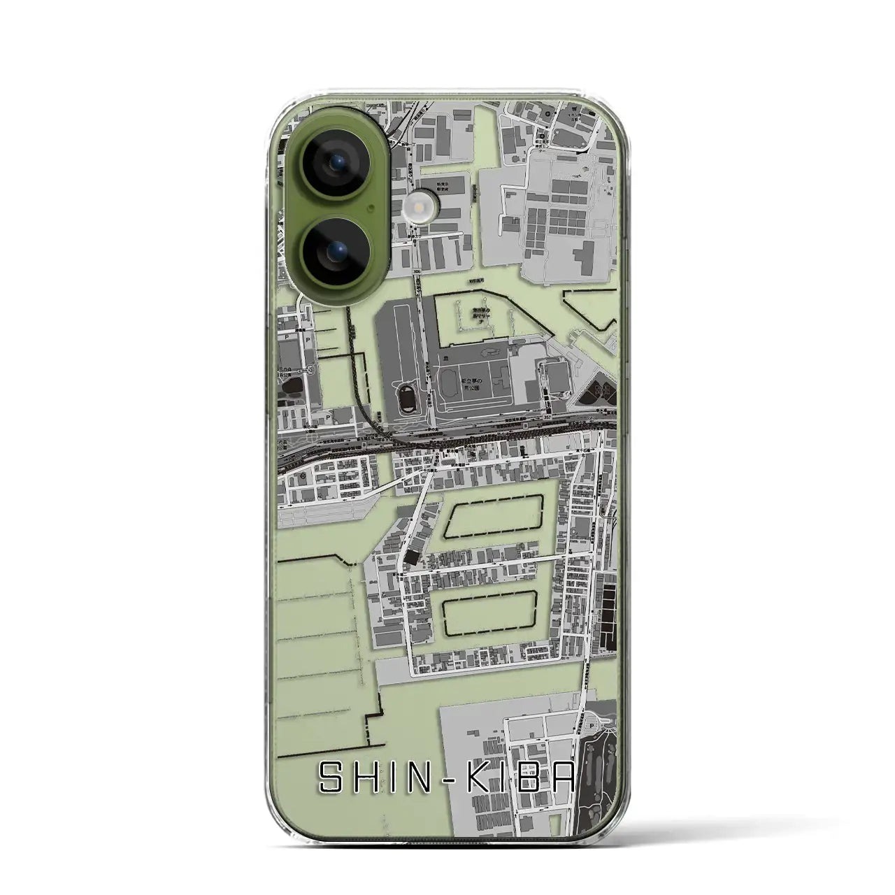 【新木場（東京都）】地図柄iPhoneケース（クリアタイプ）モノトーン・iPhone 17 Pro Max 用