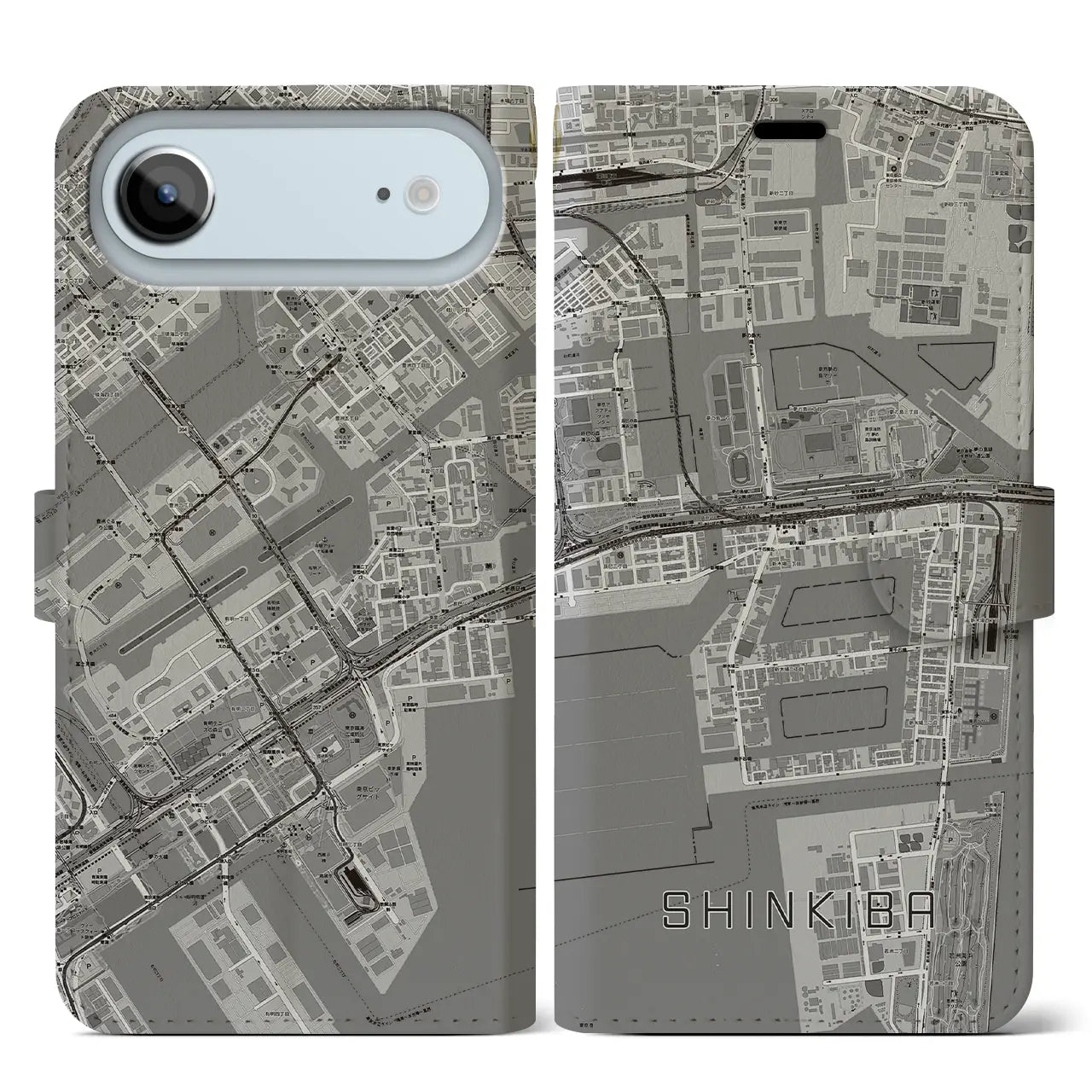 【新木場（東京都）】地図柄iPhoneケース（手帳タイプ）