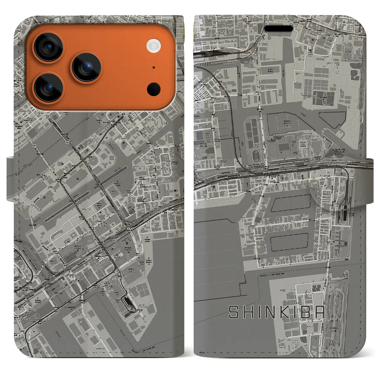 【新木場（東京都）】地図柄iPhoneケース（手帳タイプ）