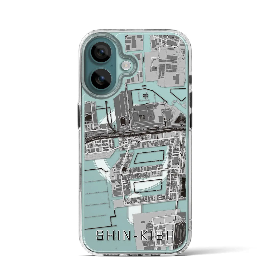 【新木場(東京都)】地図柄iPhoneケース(MagSafeタイプ)モノトーン・iPhone 16 Pro 用