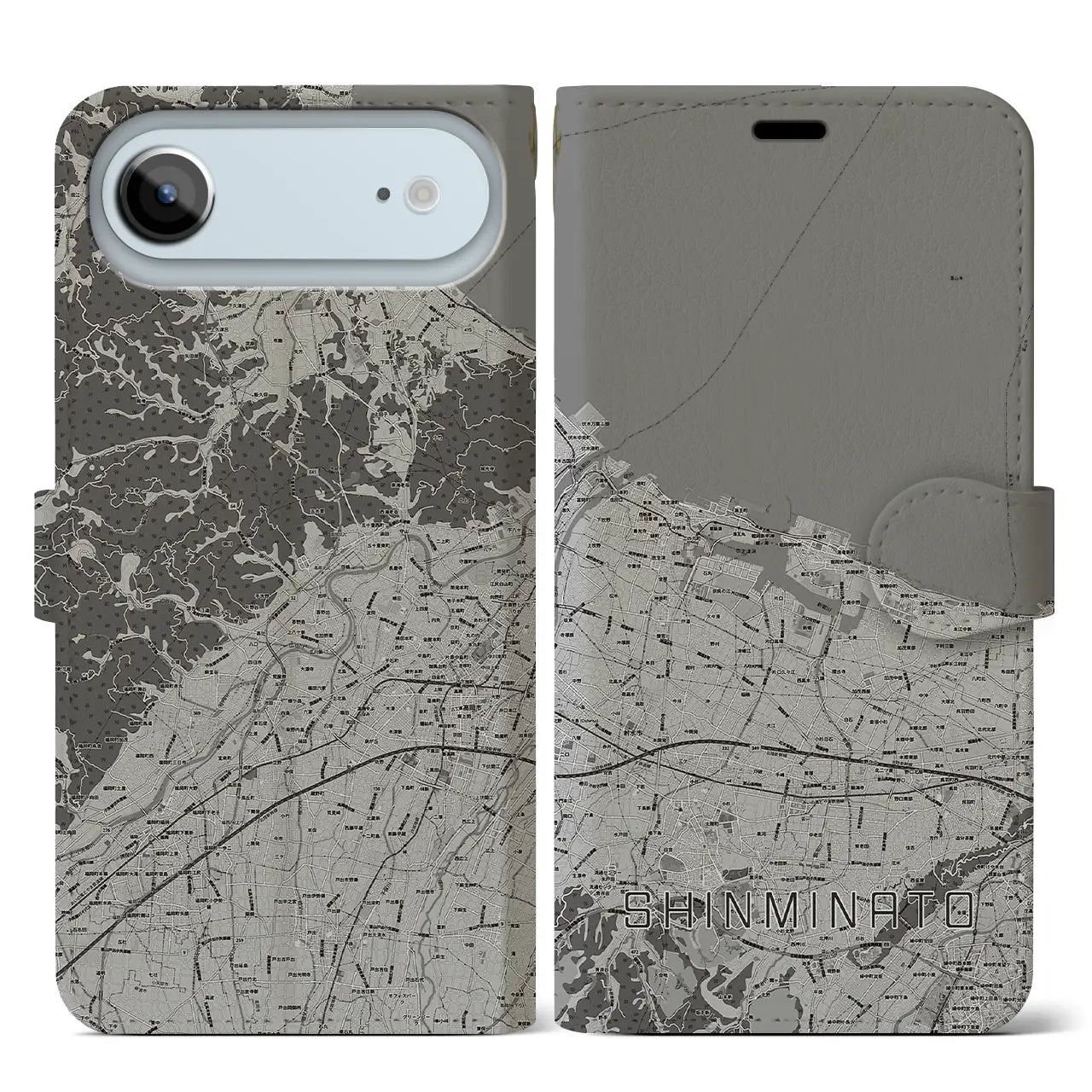 【新湊（富山県）】地図柄iPhoneケース（手帳タイプ）