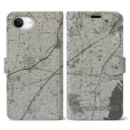 【忍ケ丘（大阪府）】地図柄iPhoneケース（手帳タイプ）