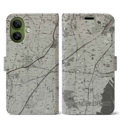 【忍ケ丘（大阪府）】地図柄iPhoneケース（手帳タイプ）