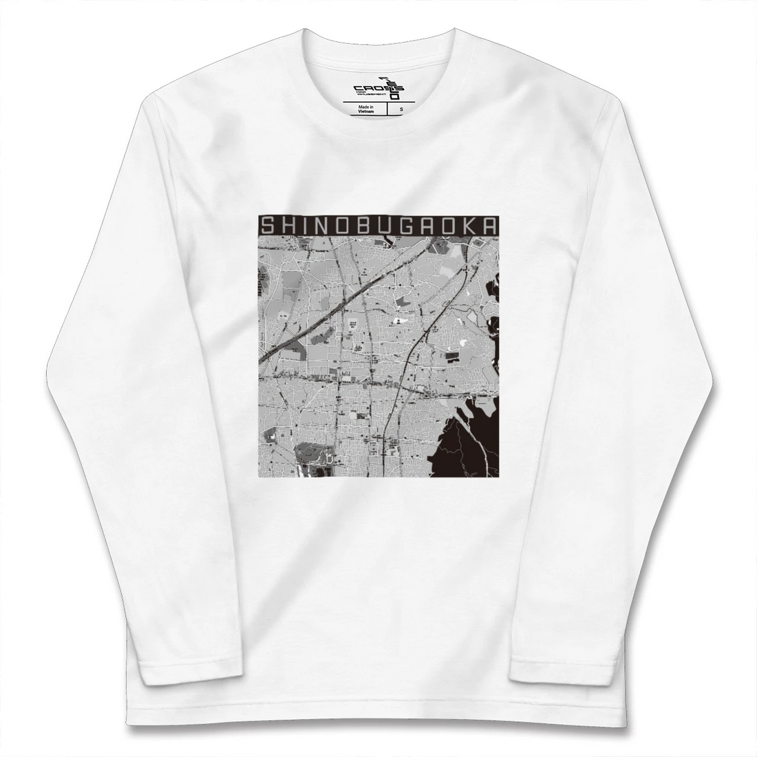 【忍ケ丘(大阪府)】地図柄ロングスリーブTシャツ