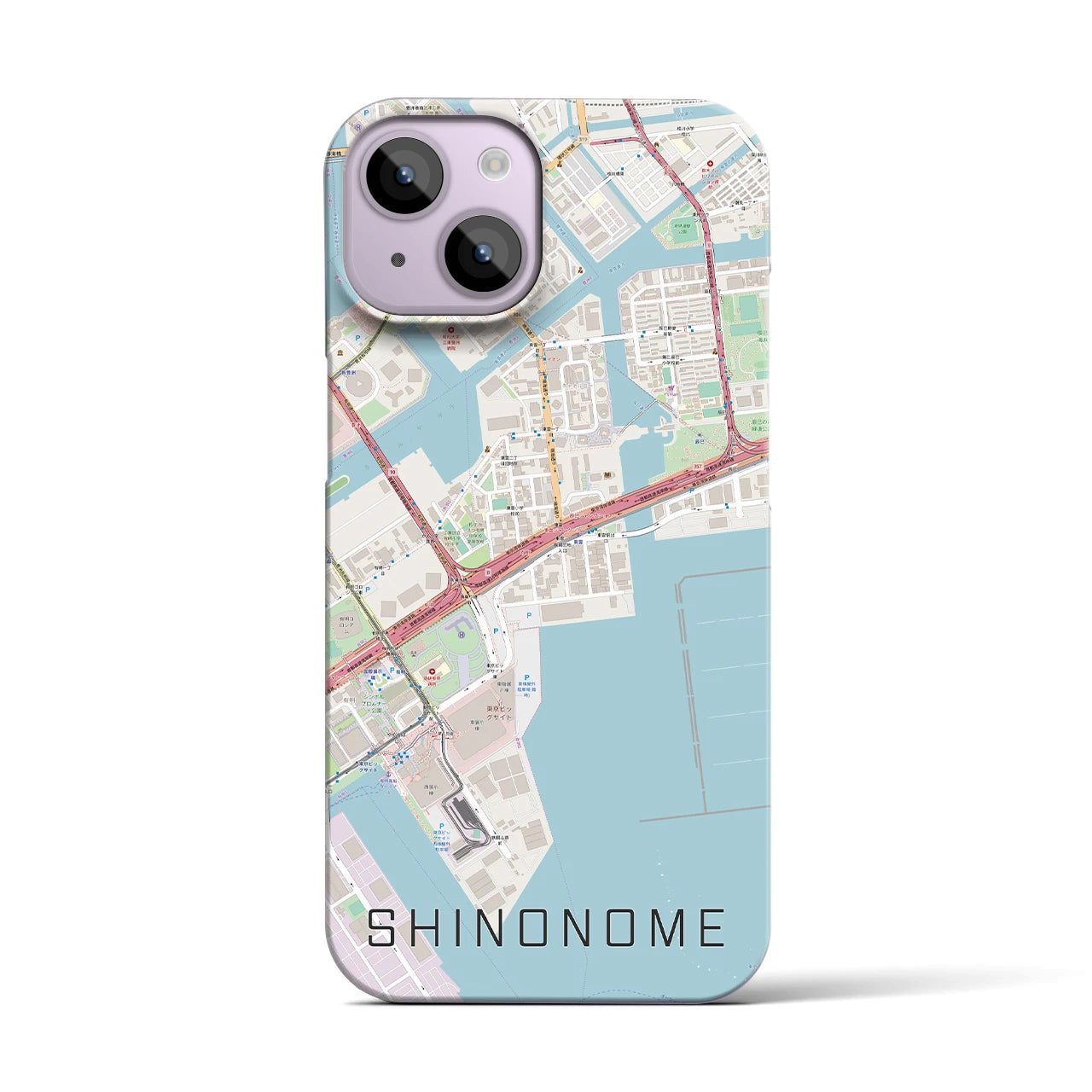 【東雲（東京都）】地図柄iPhoneケース（バックカバータイプ）