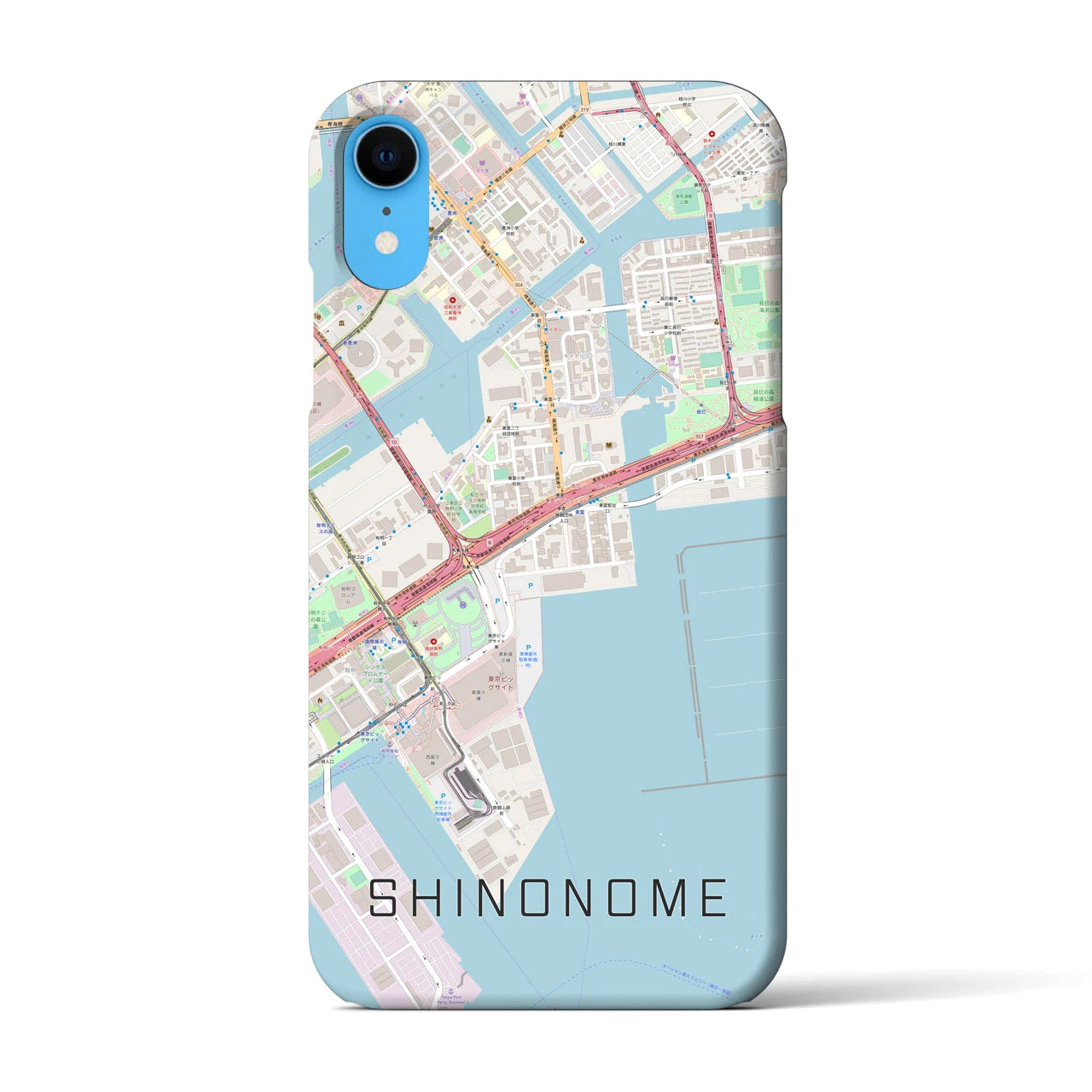 【東雲（東京都）】地図柄iPhoneケース（バックカバータイプ）