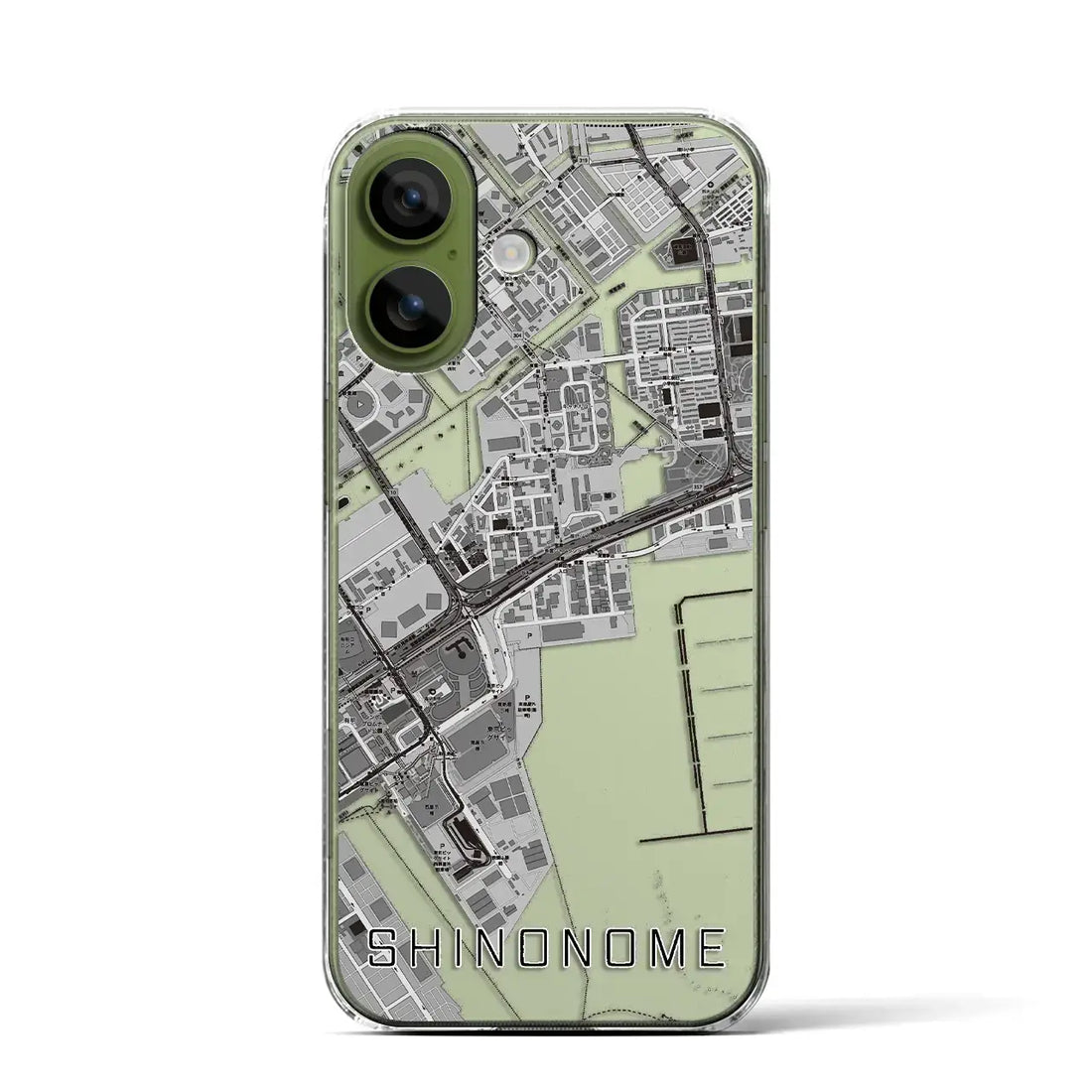 【東雲（東京都）】地図柄iPhoneケース（クリアタイプ）モノトーン・iPhone 17 Pro Max 用