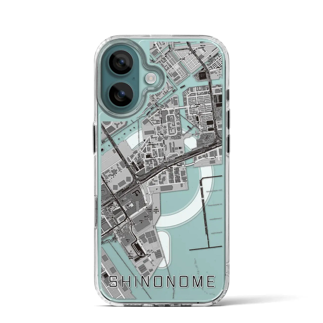 【東雲（東京都）】地図柄iPhoneケース（MagSafeタイプ）モノトーン・iPhone 16 Pro 用