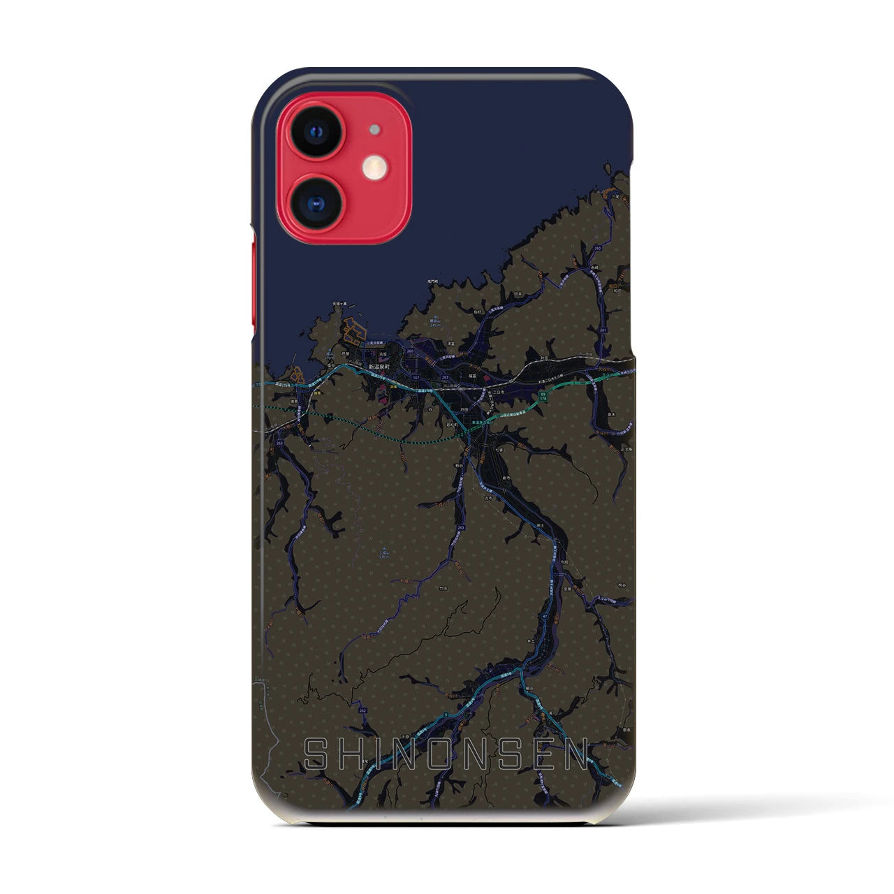 【新温泉（兵庫県）】地図柄iPhoneケース（バックカバータイプ）