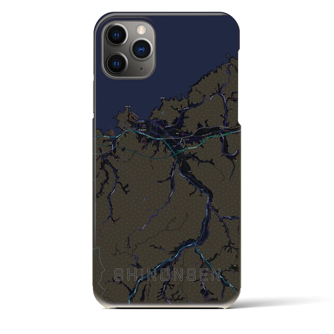 【新温泉（兵庫県）】地図柄iPhoneケース（バックカバータイプ）