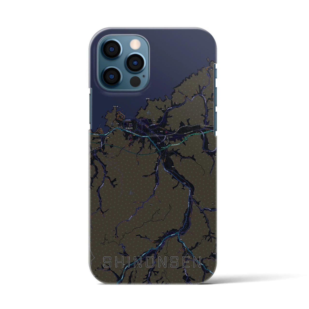 【新温泉（兵庫県）】地図柄iPhoneケース（バックカバータイプ）