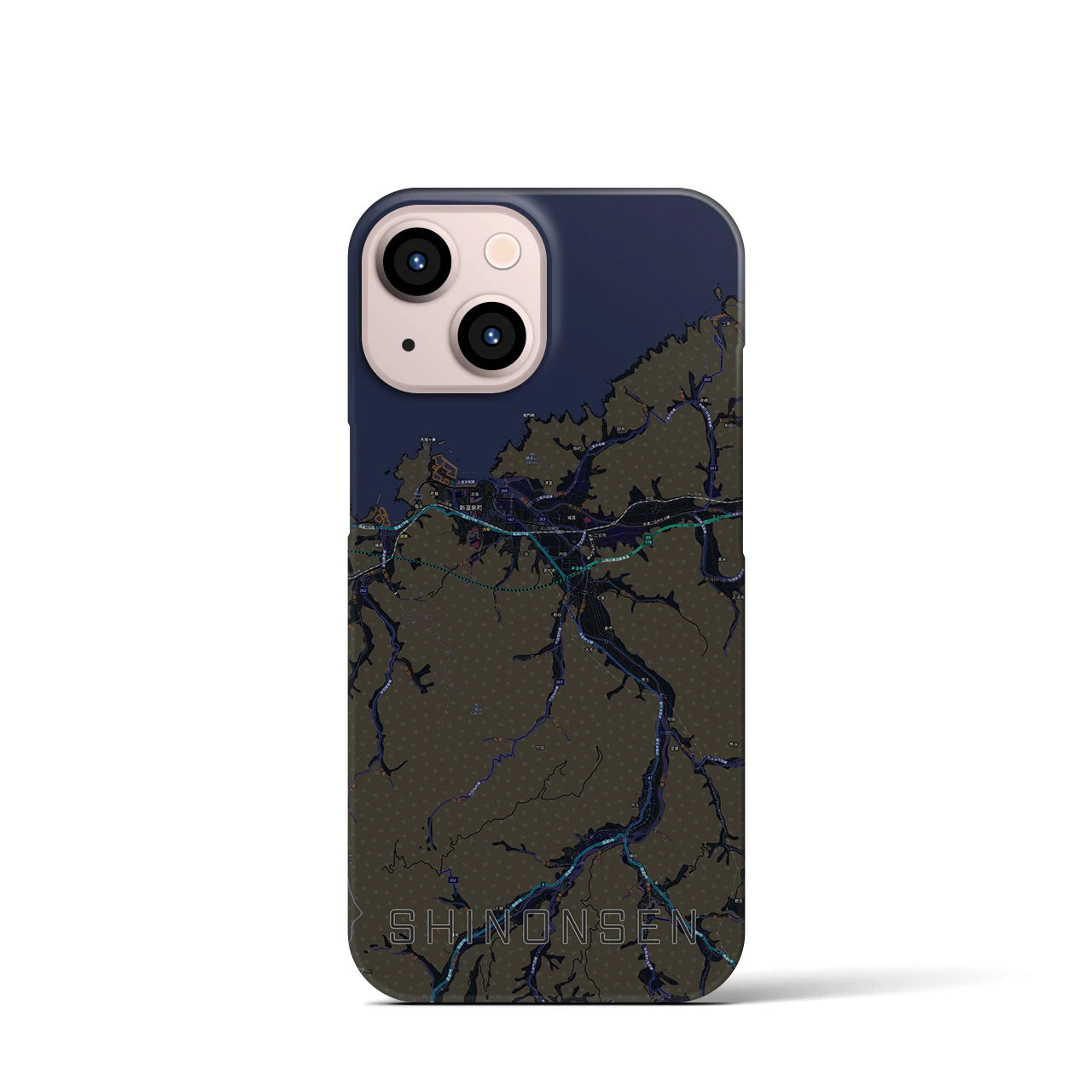 【新温泉（兵庫県）】地図柄iPhoneケース（バックカバータイプ）