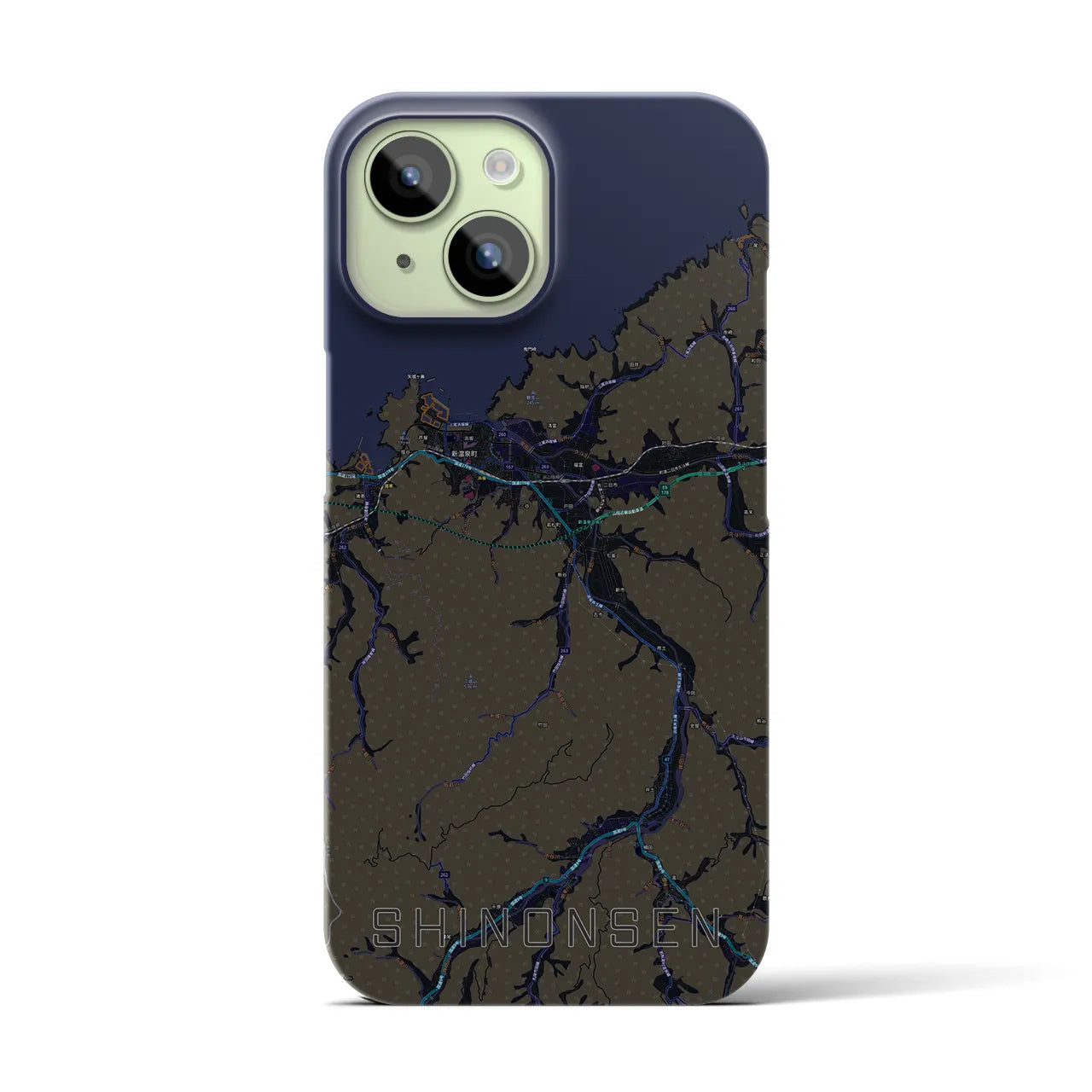 【新温泉（兵庫県）】地図柄iPhoneケース（バックカバータイプ）