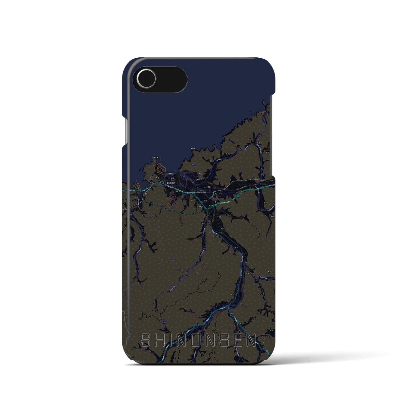 【新温泉（兵庫県）】地図柄iPhoneケース（バックカバータイプ）