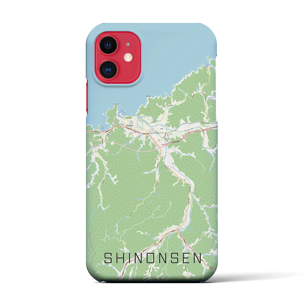 【新温泉（兵庫県）】地図柄iPhoneケース（バックカバータイプ）