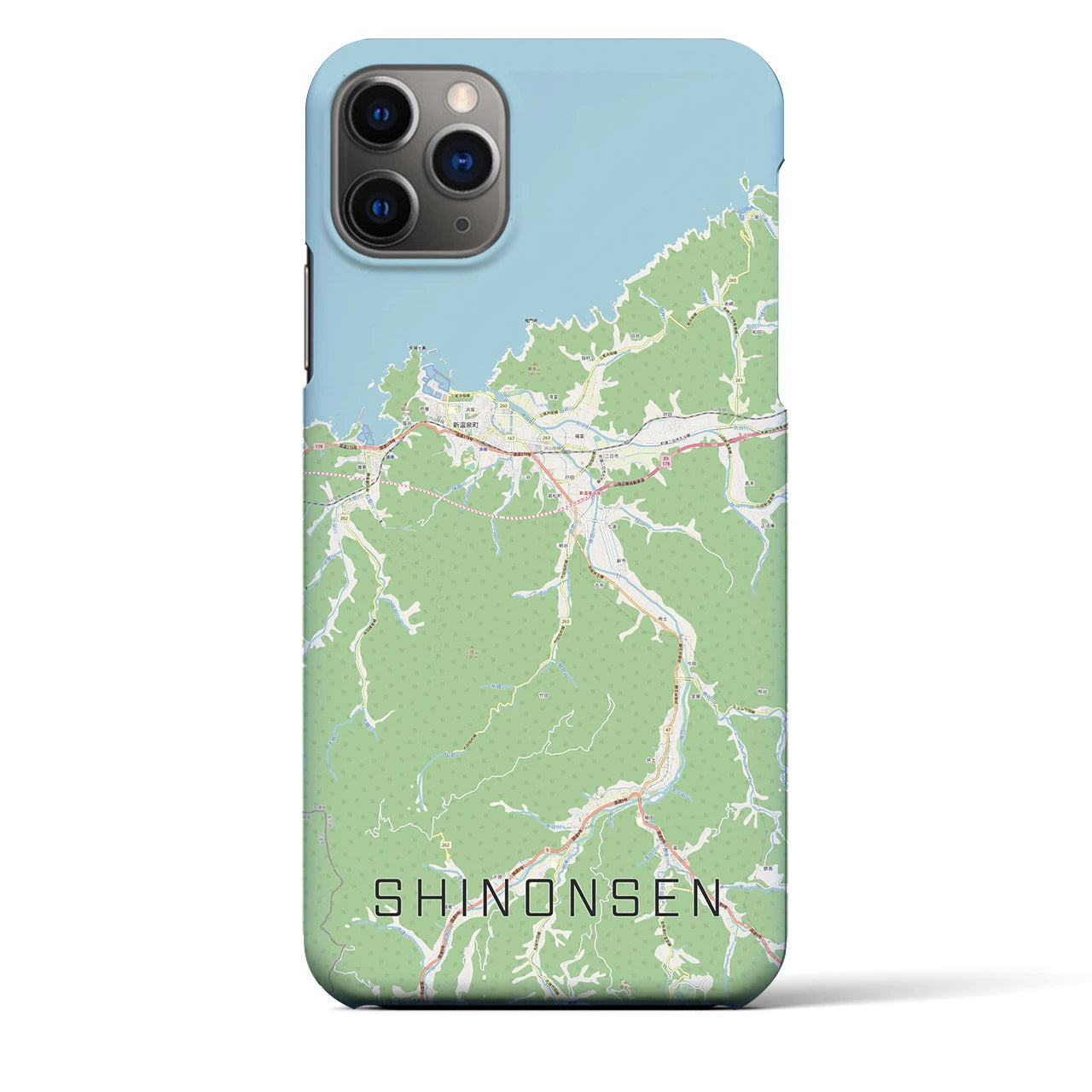 【新温泉（兵庫県）】地図柄iPhoneケース（バックカバータイプ）
