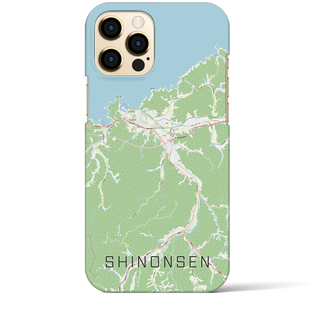 【新温泉（兵庫県）】地図柄iPhoneケース（バックカバータイプ）