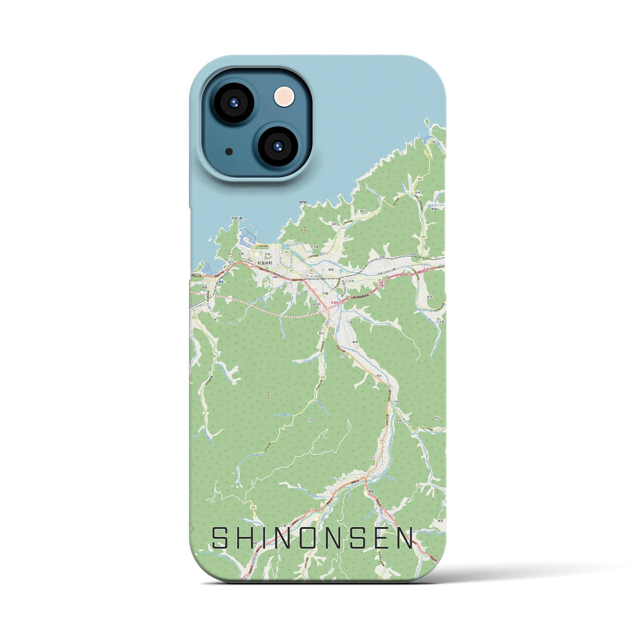 【新温泉（兵庫県）】地図柄iPhoneケース（バックカバータイプ）