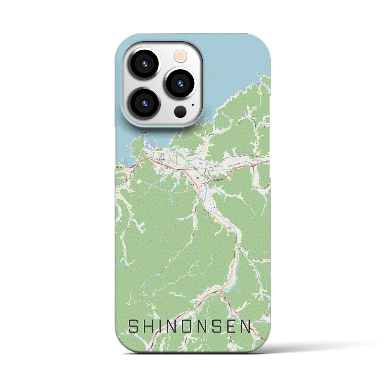 【新温泉（兵庫県）】地図柄iPhoneケース（バックカバータイプ）