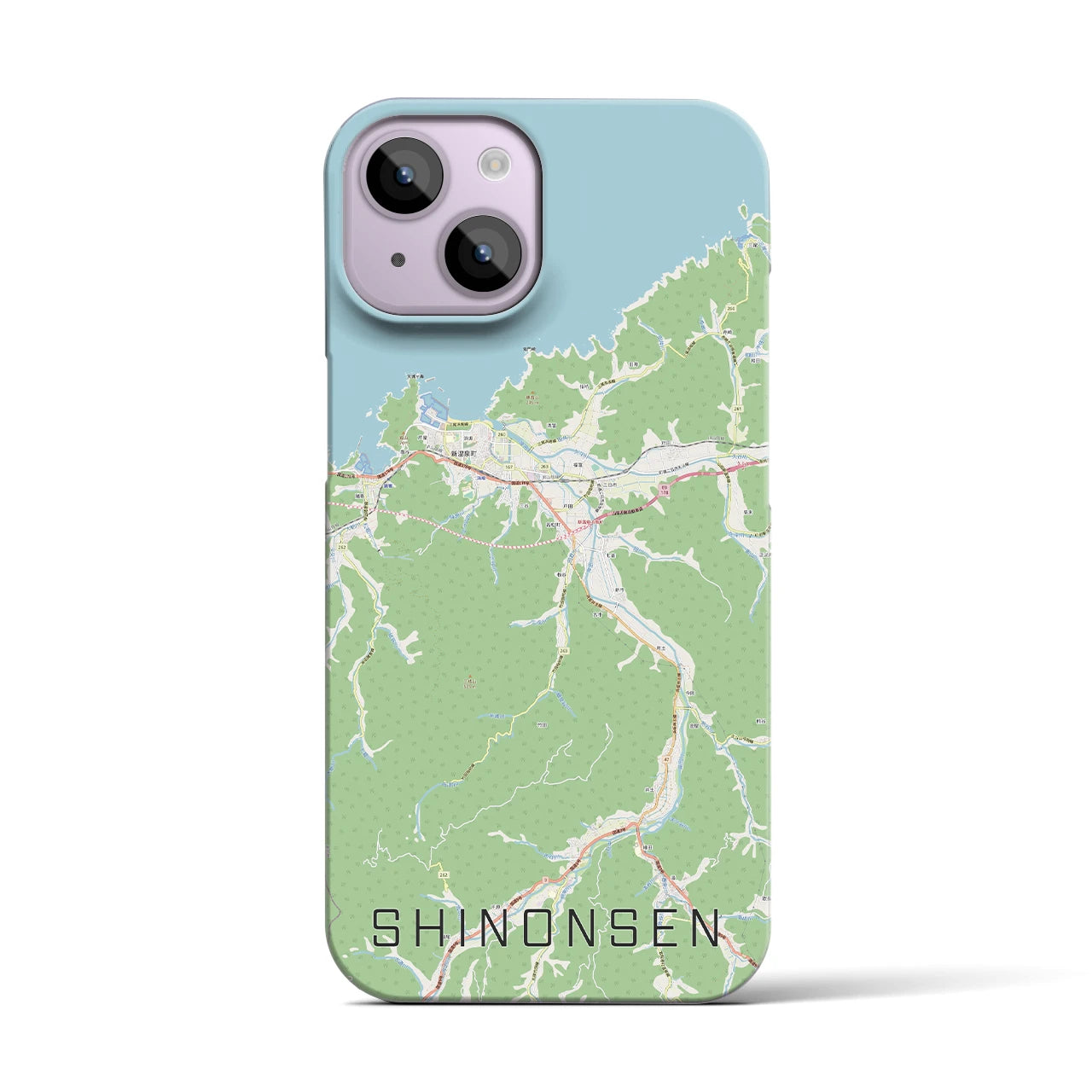 【新温泉（兵庫県）】地図柄iPhoneケース（バックカバータイプ）