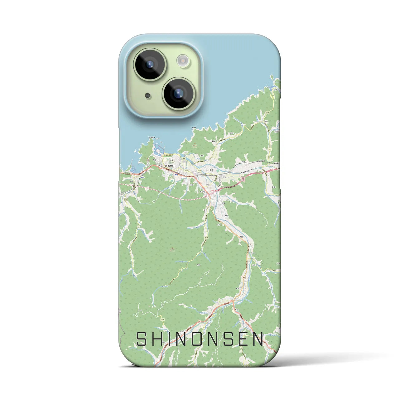 【新温泉（兵庫県）】地図柄iPhoneケース（バックカバータイプ）