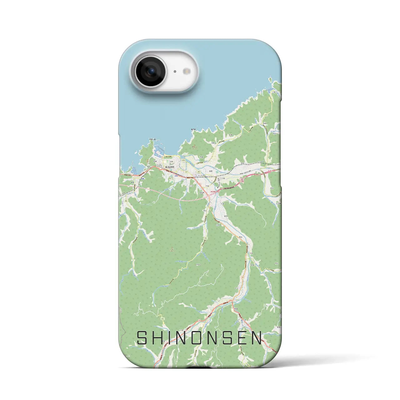 【新温泉（兵庫県）】地図柄iPhoneケース（バックカバータイプ）